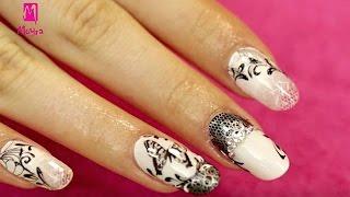 Black And White Nail Art - Nails With Various Techniques