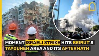 Moment Israeli strike hits Beirut's Tayouneh area and its aftermath | Islam Channel