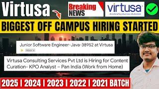 Finally Virtua Biggest Freshers Hiring Announced | OFF Campus Drive For 2025, 2024, 2023, 2022 Batch