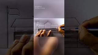 Easy School Building Drawing Tutorial #shorts #rongdhonuartanddrawing #art #drawing #PencilSketch