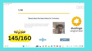 I scored 145 in duolingo English test practice | Duolingo English test
