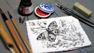 Easy Butterfly Ink Wash Tutorial