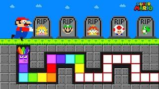 Finish the pattern? Mario R.I.P All Number Snake, Luigi, Peach.. Maze Mayhem | Sorry Please Comeback