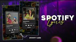 Instagram Trending Spotify Card Lyrics Editing | Spotify Lyrics Card Tutorial In Alight Motion