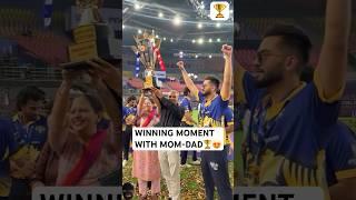 Elvish Yadav Celebrates Winning Moments with his Mom-Dad After Winning ECL final | Ecl cricket live