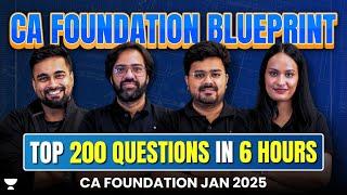  6 Hours Non-Stop!  200 Super Important Questions for CA Foundation Jan 25! 