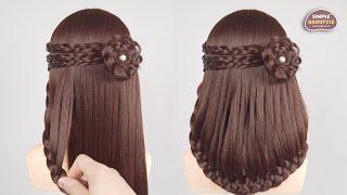 Simple Hairstyles | Different Half Up Half Down Hairstyles | Open Hair Hairstyle Easy