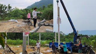 build a wall for the balcony and help Hue erect the pigsty pillars