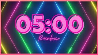 5 Minute Timer With Music RAINBOW [LOVE-CLASSROOM-HAPPY]