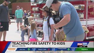 Bella Vista Fire Department teaches kids to put out simulated fire