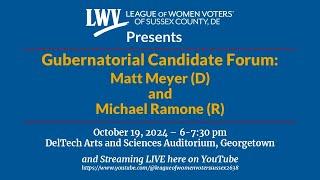 Governor's Forum: Matt Meyer (D) and Mike Ramone (R)