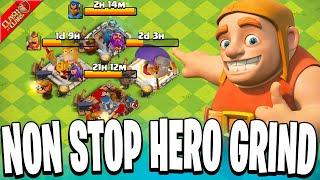 Upgrading All 4 Heroes NON STOP During Hammer Jam! (Clash of Clans)