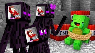 JJ Family Control Enderman Family MIND to KIDNAP Mikey in Minecraft (Maizen)