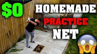 HOW TO MAKE A HOMEMADE PRACTICE NET FOR FREE!!