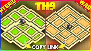 NEW BEST TH9 HYBRID & WAR Base Layout 2023 | Town Hall 9 Trophy & CWL Base Link - Clash of Clans