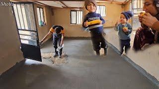 Foundations of Life: Hamid Sholiz's Day of Concreting in Nomadic Home 