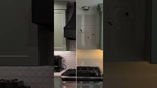 Before + After Backsplash. Tile sourced by Universal Tile in Connecticut. #tile #backsplash #ytshort