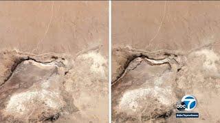 Ridgecrest Earthquake before-and-after: Satellite images show massive cracks open in desert | ABC7