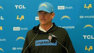 Jim Harbaugh Postgame Press Conference vs Chiefs | LA Chargers