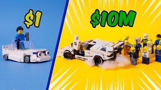 $1 vs $10,000,000 LEGO CAR MEET!