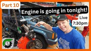 Jeep XJ Engine Install Part 10: Dropping the engine in