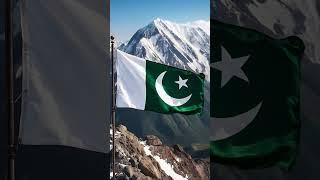 Pakistani flag picture on mountain GODWIN ASTEN.