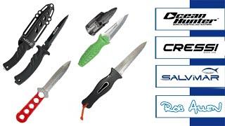 Choose your spearfishing and dive knife   Salvimar Predathor vs Rob Allen X Blade vs Ocean Hunter Re