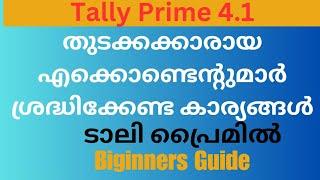 #തുടക്കക്കാരായ എക്കൊണ്ടൻ്റ് മാർ ശ്രദ്ധിക്കേണ്ട കാര്യങ്ങൾ ടാലി പ്രൈമിൽ| Tally Tips|