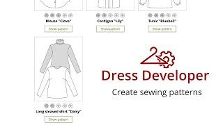 Create sewing patterns on dressdeveloper.de