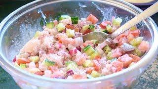 Making Raw Fish With Lime Juice & Coconut Cream