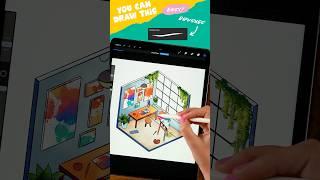 Isometric Art Room Drawing Tutorial #artwithflo