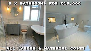 3 x Bathrooms for £15,000 - Bathroom Renovation I Bathroom Restoration