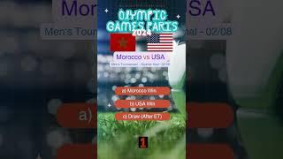 Morocco vs USA Olympic Paris 2024 Men's Tournament Quarter-final Prediction | Who Will Win?