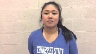 Sophomore Samantha Beltran talks to TSUTigers.com about TSU's win vs. Tennessee Tech