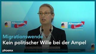 Pressekonferenz der AfD zu den Landtagswahlen und zur Migrationspolitik am 09.09.24