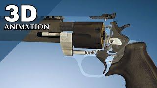 3D Animation: How the Taurus Raging Hunter Revolver works