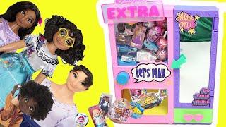 Disney Encanto Mirabel, Luisa, Isabela Dolls Play with Vending Machine + Mini Brands