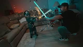 Light Saber duel-Cat Boy vs Odin Rock