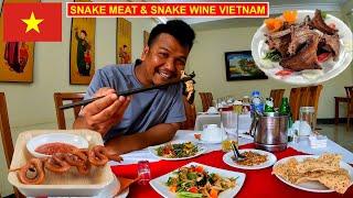 Eating Snake Meat and Drinking Snake Wine in Hanoi Vietnam 