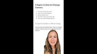 5 signs its time to change careers #shorts  #careerchange