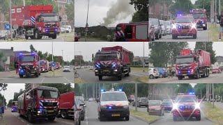 GRIP2 - peleton inzet! Vele hulpdiensten met spoed naar een grote uitslaande woning brand in Arnhem!