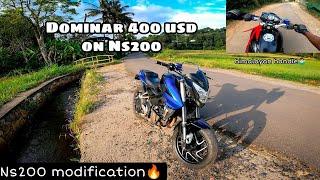 Dominar 400 Usd fork on Ns200| installation| modifictaion| himalayan handle‍️| Brembo brake