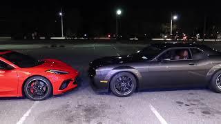 C8 vs hellcat first drag race JMCRides