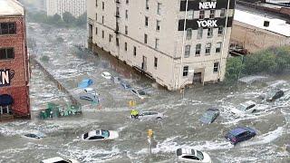 Today New York City is sinking! Water invades property and cars, Flooding in Bronx