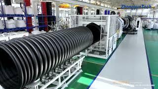 ZhongyunTech ZC-2000H producing ID1600mm corrugated pipe | Unveiling The Biggest Pipe Extrusion