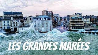 Tempête Eleanor filmée en drone - Easy Ride Opérateur Drone - Saint-Malo - Bretagne - France - Marée