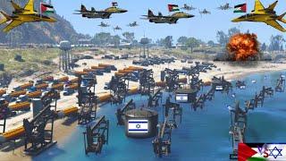 Irani Fighter jets & War Helicopter Made a Huge Destruction of Israeli Army oil supply convoy GTA 5