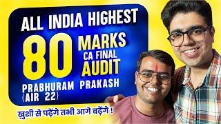 80 Marks in Audit (AIR 22) | CA Final Audit Strategy | CA Shubham Keswani (AIR 8)