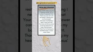 Healing Prayer for body, mind and spirit In Jesus' name Amen