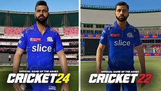 CRICKET 24 Vs CRICKET 22 COMPARISON | Gameplay, Graphics & Career Mode